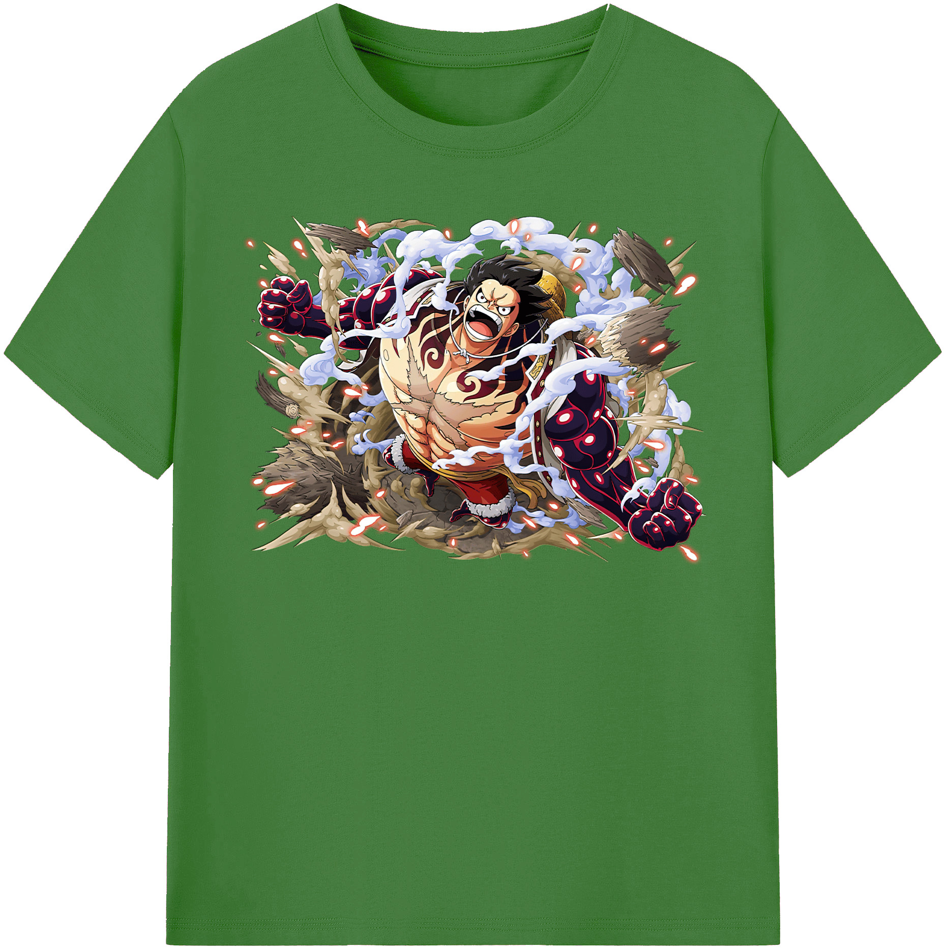ワンピース モンキー・D・ルフィ ONE PIECE Monkey D. Luffy レディースカジュアルプリントTシャツ（綿100％）